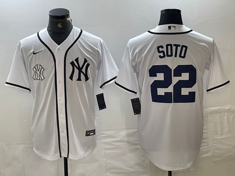Personalized Men’s New York Yankees #22 Juan Soto White Cool Base Stitched Baseball Jersey