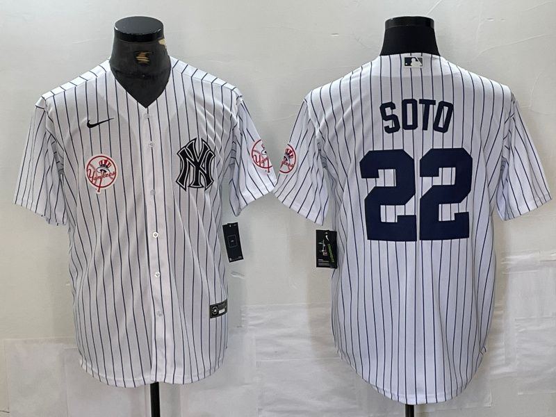 Personalized Men’s New York Yankees #22 Juan Soto White Cool Base Stitched Baseball Jersey