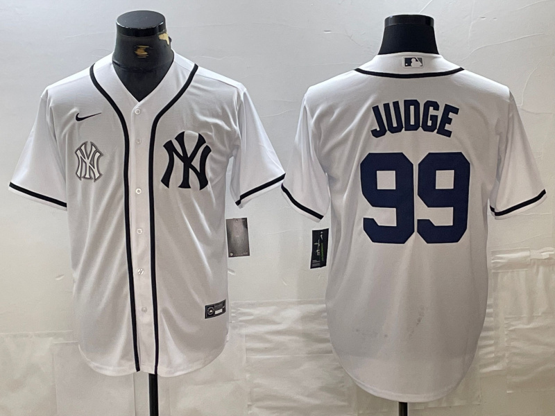 Personalized Men’s New York Yankees #99 Aaron Judge White Cool Base Stitched Baseball Jersey