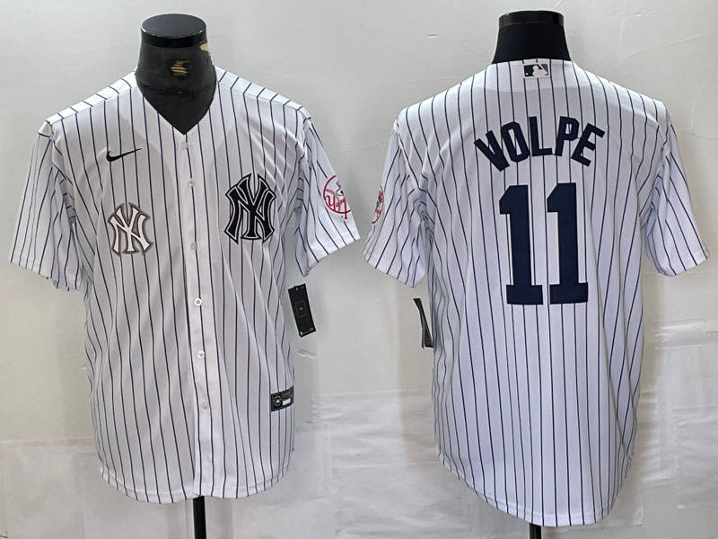 Personalized Men’s New York Yankees #11 Anthony Volpe White Cool Base Stitched Baseball JerseyS 11