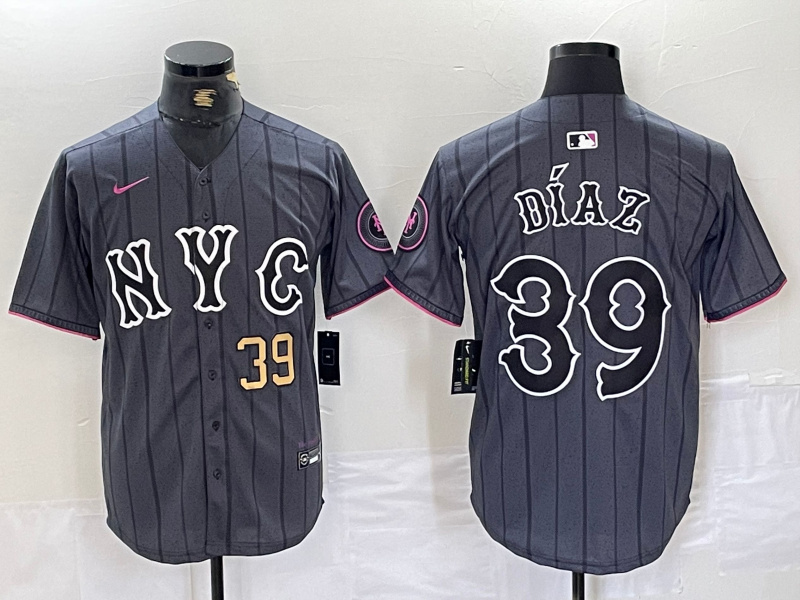 Personalized Men’s New York Mets #39 Edwin Díaz Graphite 2024 City Connect Limited Stitched Baseball Jersey