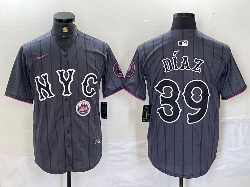 Personalized Men’s New York Mets #39 Edwin Díaz Graphite 2024 City Connect Limited Stitched Baseball Jersey