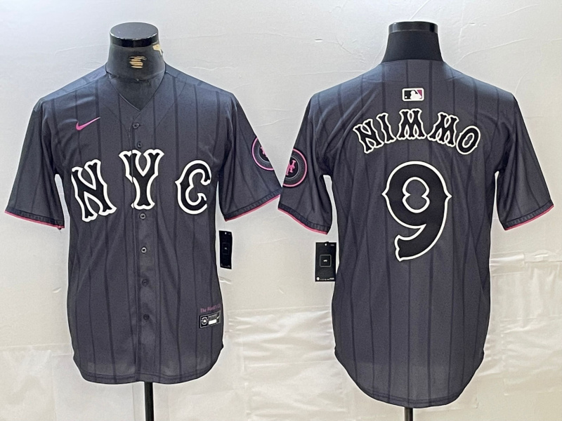 Personalized Men’s New York Mets #9 Brandon Nimmo Graphite 2024 City Connect Limited Stitched Baseball Jersey