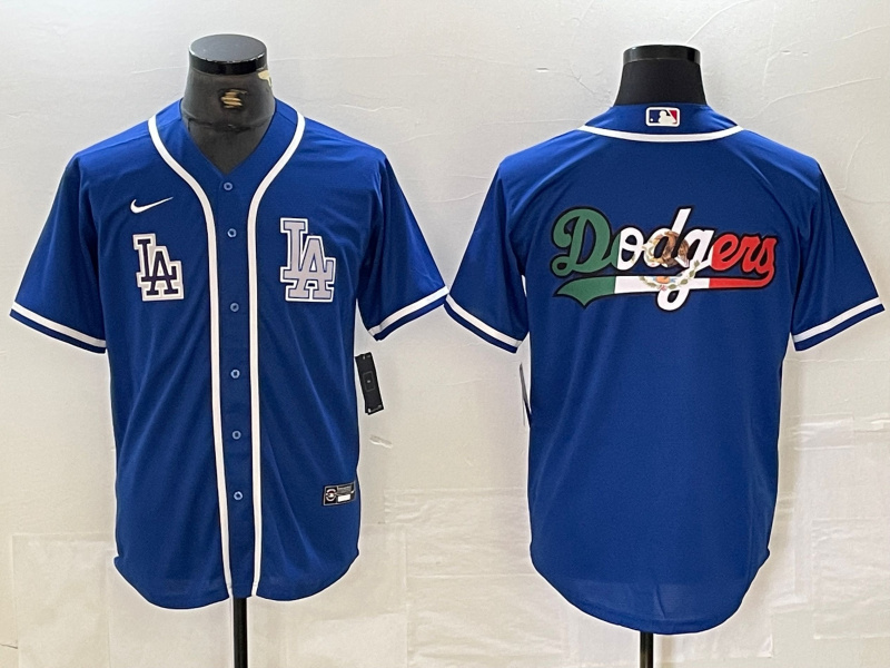 Personalized Men’s Los Angeles Dodgers Big logo Blue Cool Base Stitched Baseball Jersey