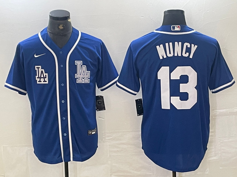 Personalized Men’s Los Angeles Dodgers #13 Max Muncy Blue Cool Base Stitched Baseball Jersey
