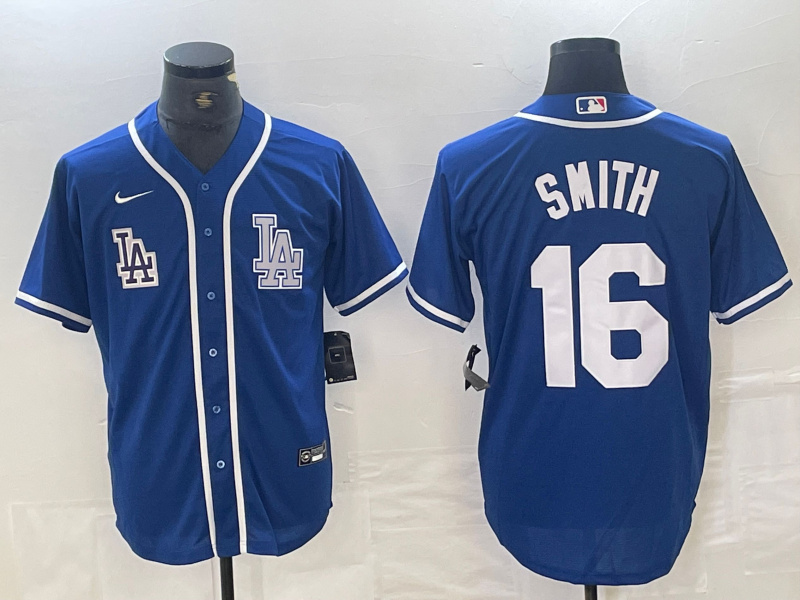 Personalized Men’s Los Angeles Dodgers #16 Will Smith Blue Cool Base Stitched Baseball Jersey