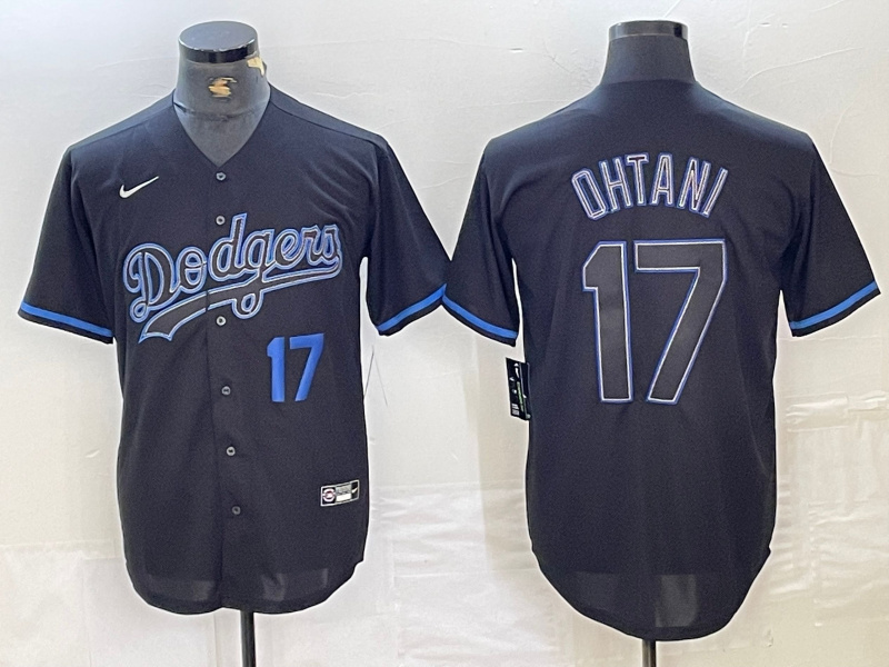 Personalized Men’s Los Angeles Dodgers #17 Shohei Ohtani Black Cool Base Stitched Baseball Jersey