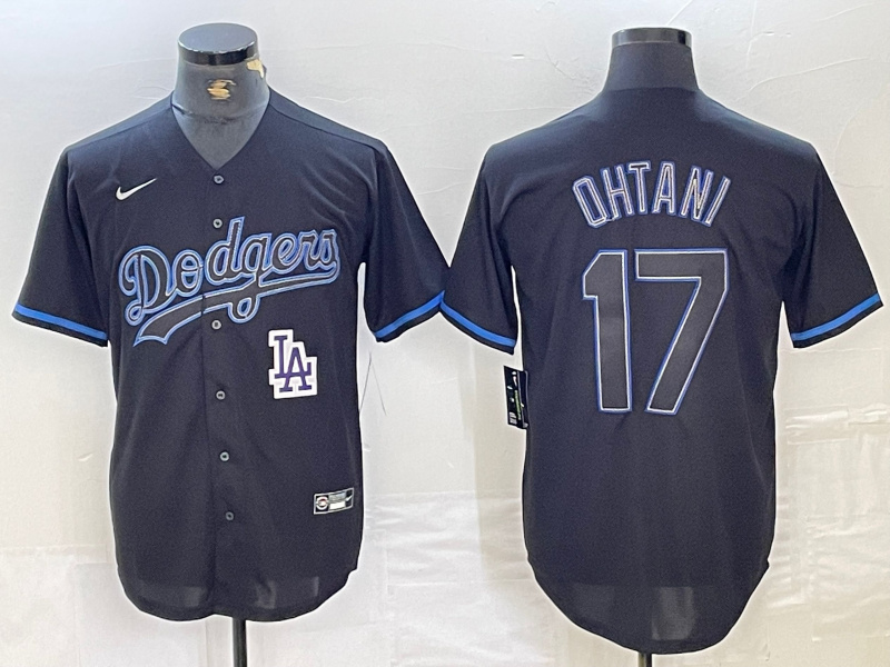 Personalized Men’s Los Angeles Dodgers #17 Shohei Ohtani Black Cool Base Stitched Baseball Jersey