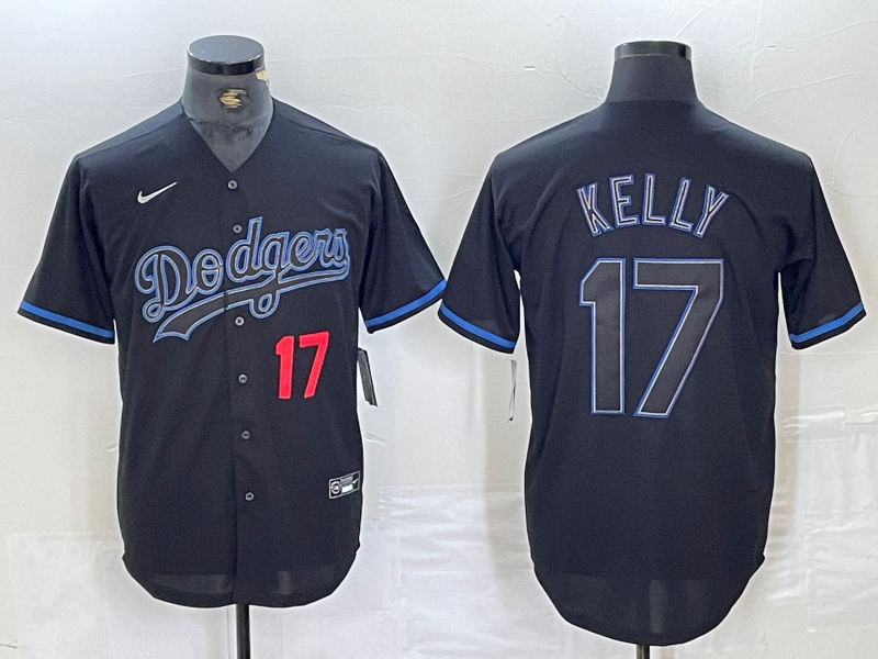 Personalized Men’s Los Angeles Dodgers #17 Shohei Ohtani Black Cool Base Stitched Baseball Jersey