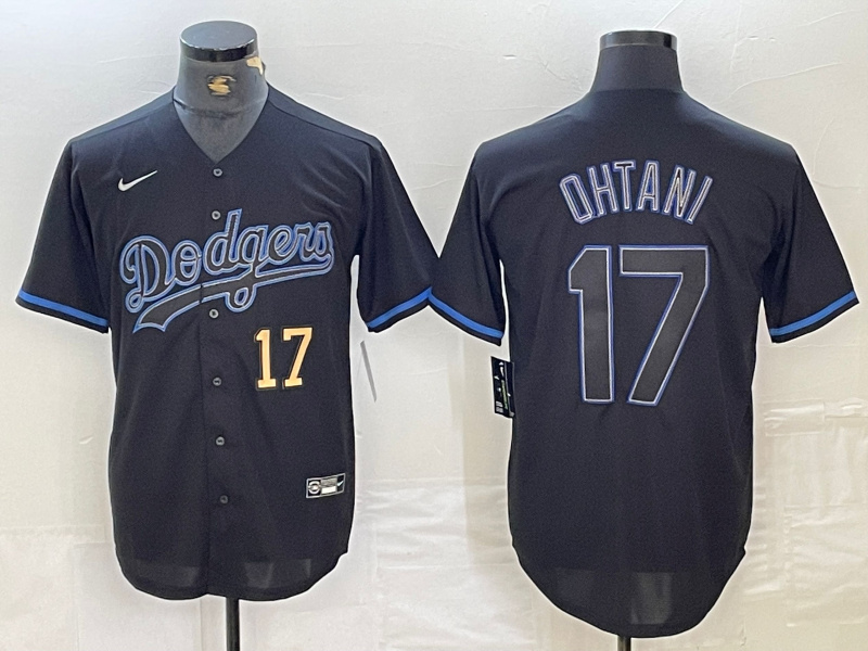 Personalized Men’s Los Angeles Dodgers #17 Shohei Ohtani Black Cool Base Stitched Baseball Jersey