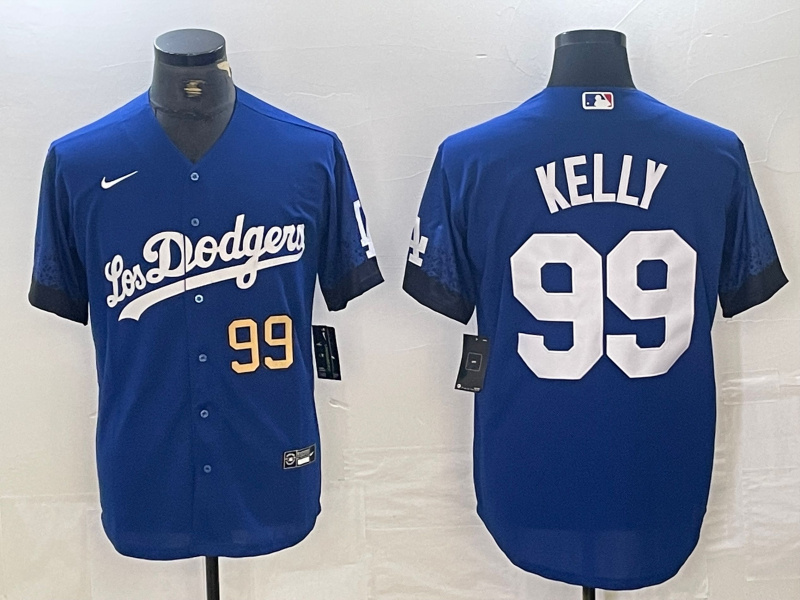 Personalized Men’s Los Angeles Dodgers #99 Joe Kelly Blue City Connect Cool Base Stitched Baseball Jersey