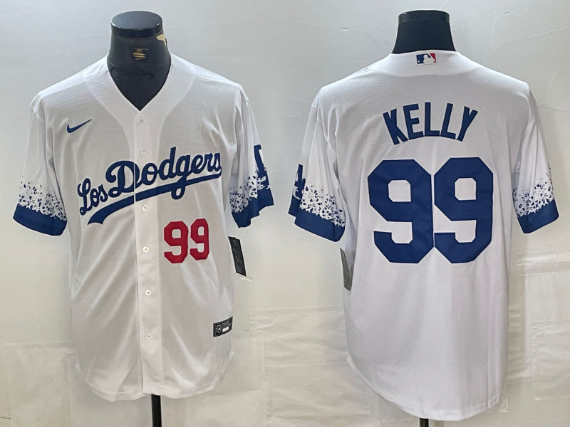 Personalized Men’s Los Angeles Dodgers #99 Joe Kelly White City Connect Cool Base Stitched Baseball Jersey