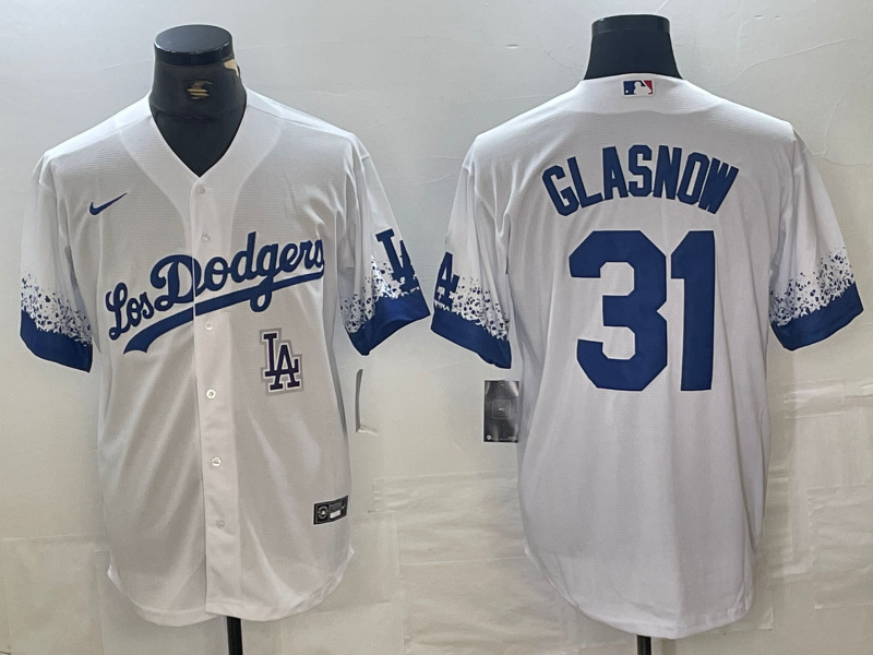 Personalized Men’s Los Angeles Dodgers #31 Tyler Glasnow White City Connect Cool Base Stitched Baseball Jersey
