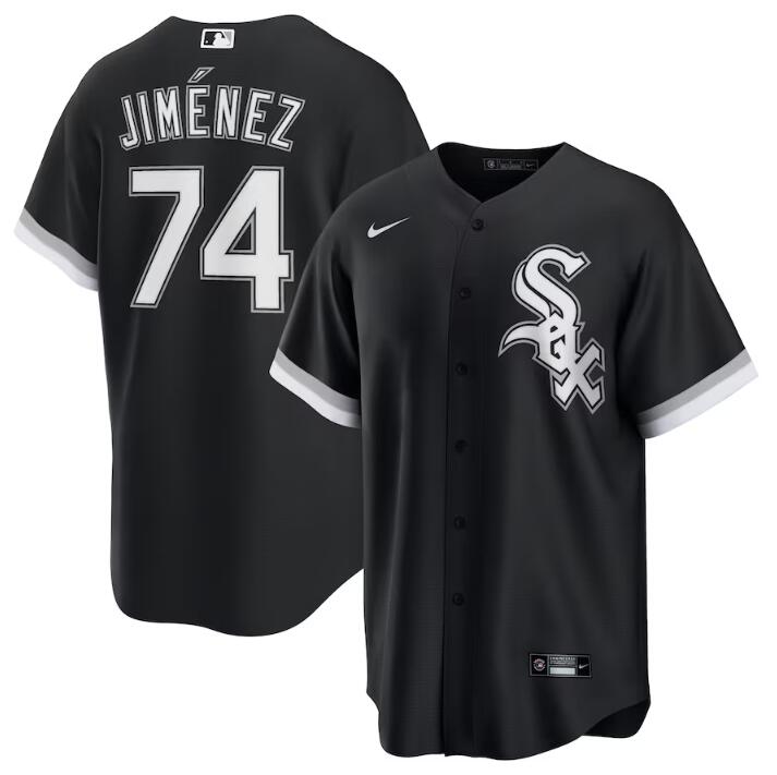 Personalized Men’s Chicago White Sox #74 Eloy Jimenez Black 2024 Alternate Stitched Baseball Jersey
