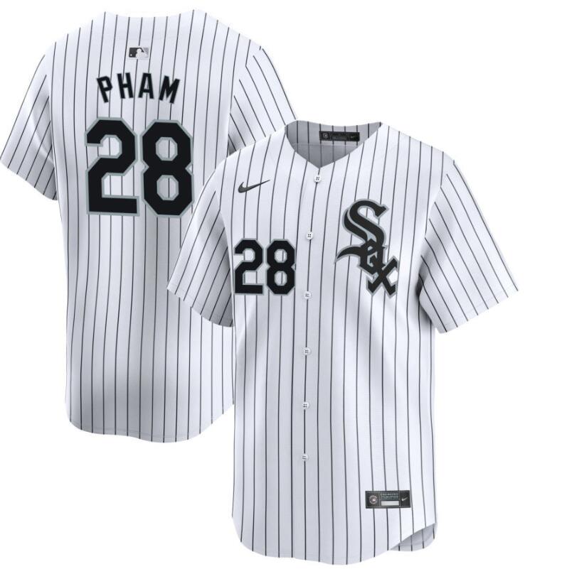 Personalized Men’s Chicago White Sox #28 Tommy Pham White 2024 Home Limited Stitched Baseball Jersey