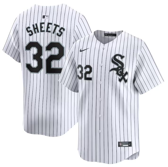 Personalized Men’s Chicago White Sox #32 Gavin Sheets White 2024 Home Limited Stitched Baseball Jersey