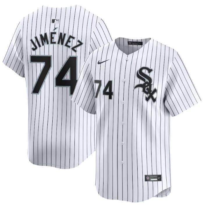 Personalized Men’s Chicago White Sox #74 Eloy Jimenez White 2024 Home Limited Stitched Baseball Jersey