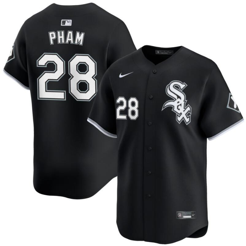 Personalized Men’s Chicago White Sox #28 Tommy Pham Black 2024 Alternate Limited Stitched Baseball Jersey