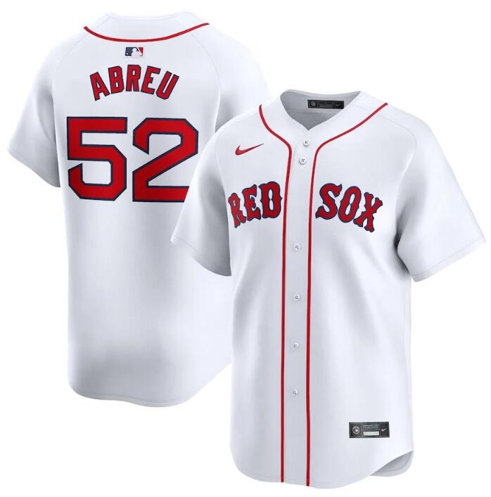 Personalized Men’s Boston Red Sox #52 Wilyer Abreu White 2024 Home Limited Stitched Baseball Jersey