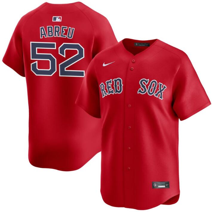 Personalized Men’s Boston Red Sox #52 Wilyer Abreu Red 2024 Alternate Limited Stitched Baseball Jersey