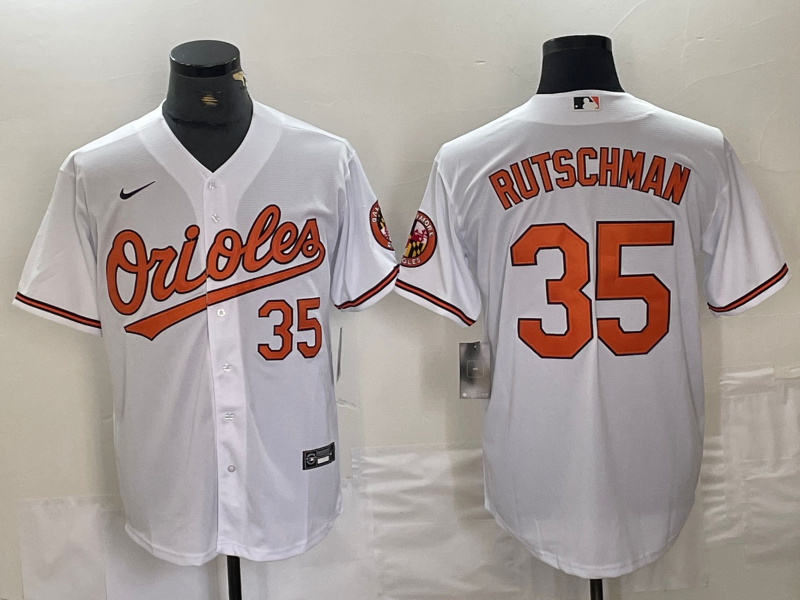 Personalized Men’s Baltimore Orioles #35 Adley Rutschman White 2024 Home Limited Cool Base Stitched Baseball Jersey