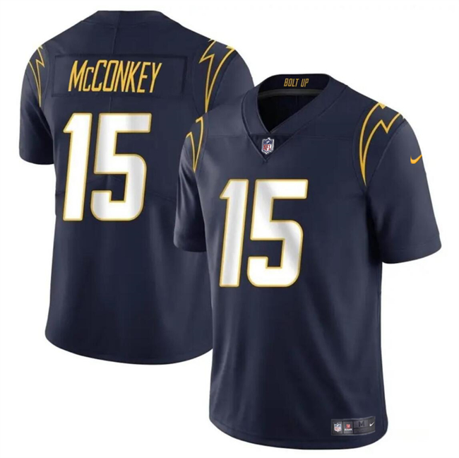 Personalized Men’s Los Angeles Chargers #15 Ladd McConkey Navy 2024 Draft Limited Stitched Football Jersey