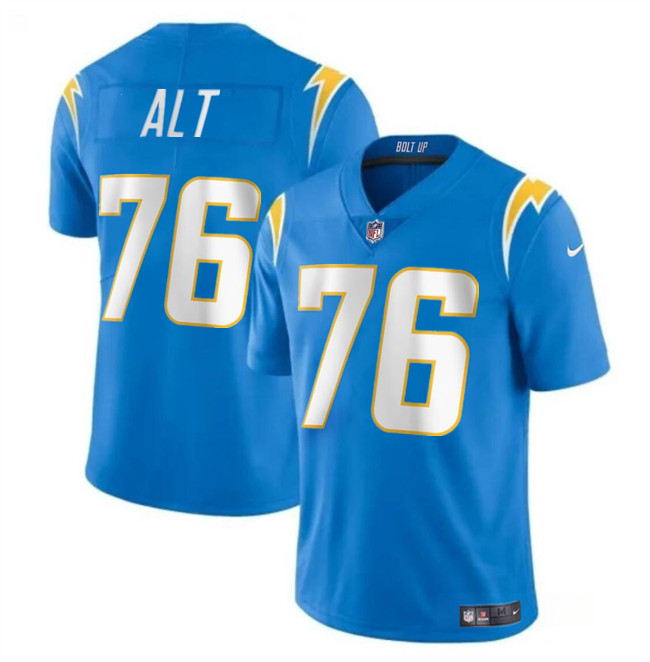 Personalized Men’s Los Angeles Chargers #76 Joe Alt Light Blue 2024 Draft Limited Stitched Football Jersey