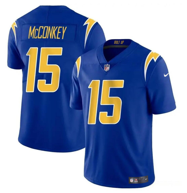 Personalized Men’s Los Angeles Chargers #15 Ladd McConkey Royal 2024 Draft Limited Stitched Football Jersey