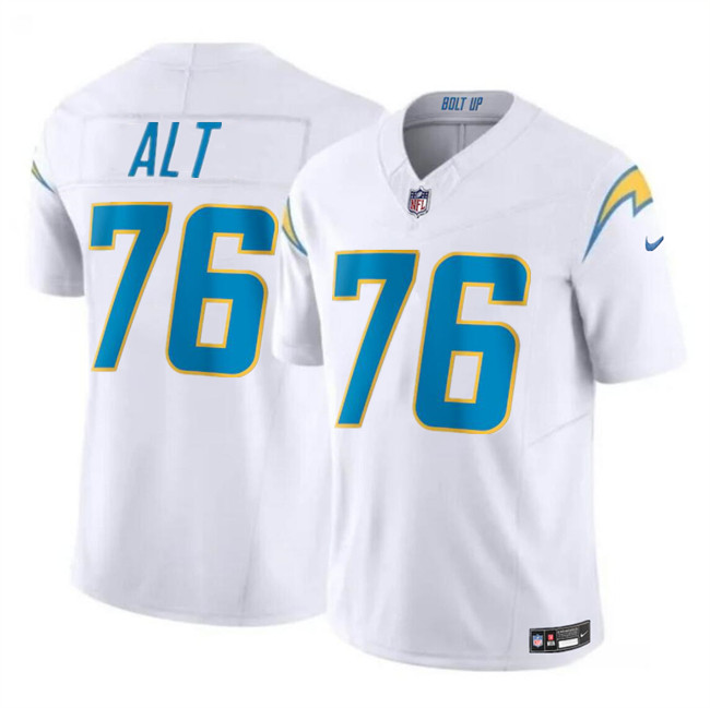 Personalized Men’s Los Angeles Chargers #76 Joe Alt White 2024 Draft F.U.S.E. Limited Stitched Football Jersey
