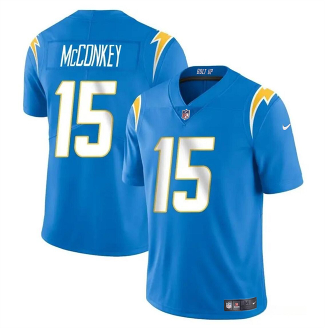 Personalized Men’s Los Angeles Chargers #15 Ladd McConkey Light Blue 2024 Draft Limited Stitched Football Jersey