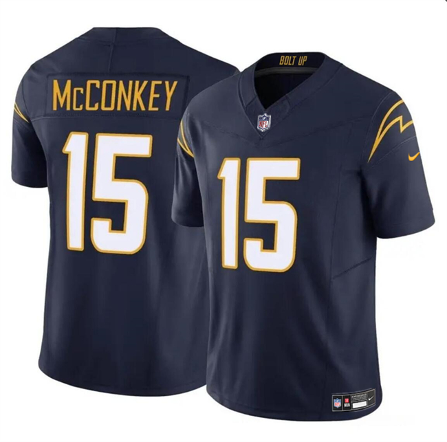 Personalized Men’s Los Angeles Chargers #15 Ladd McConkey Navy 2024 Draft F.U.S.E. Limited Stitched Football Jersey