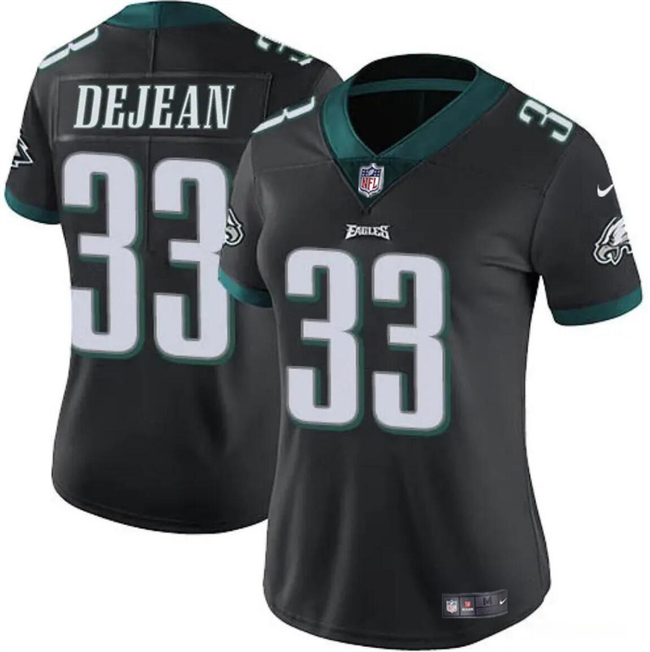 Personalized Women’s Philadelphia Eagles #33 Cooper DeJean Black 2024 Draft Untouchable Limited Stitched Football Jersey(Run Small)