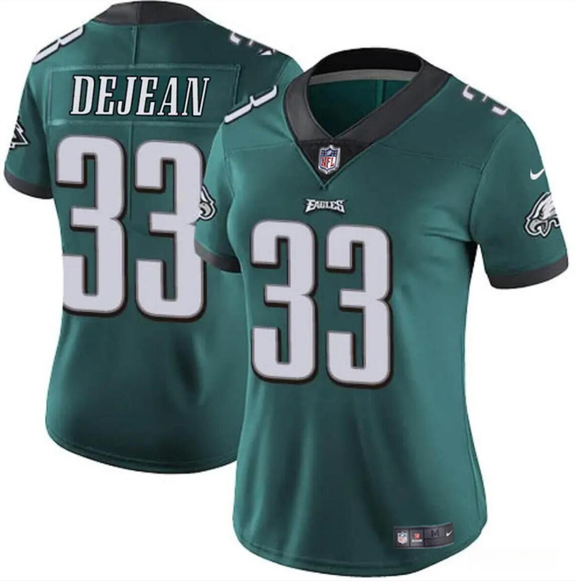 Personalized Women’s Philadelphia Eagles #33 Cooper DeJean Green 2024 Draft Untouchable Limited Stitched Football Jersey(Run Small)