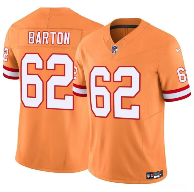 Personalized Men’s Tampa Bay Buccaneers #62 Graham Barton Orange 2024 Draft F.U.S.E. Throwback Limited Stitched Jersey
