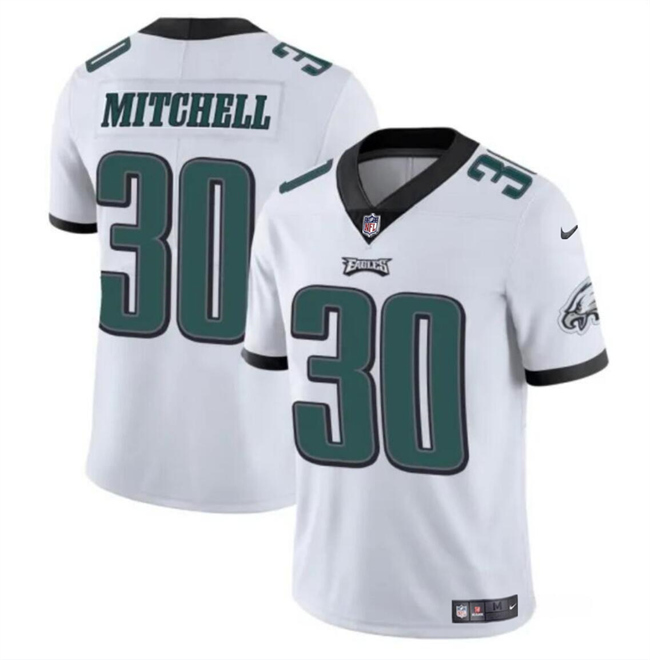 Personalized Men’s Philadelphia Eagles #30 Quinyon Mitchell White 2024 Draft Untouchable Limited Stitched Football Jersey