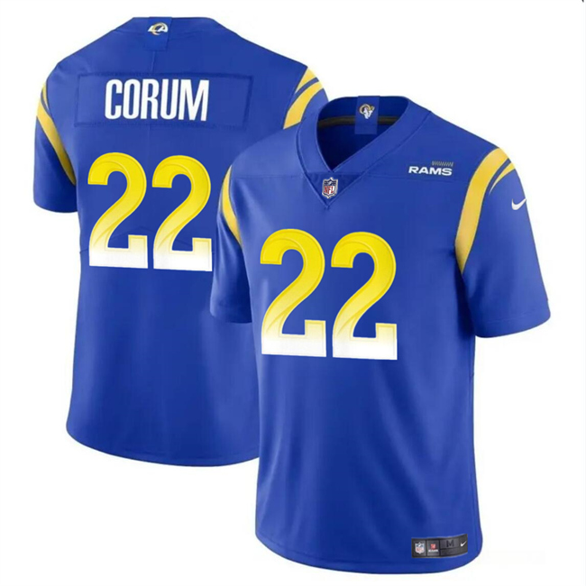 Personalized Men’s Los Angeles Rams #22 Blake Corum Blue 2024 Draft Untouchable Stitched Football Jersey
