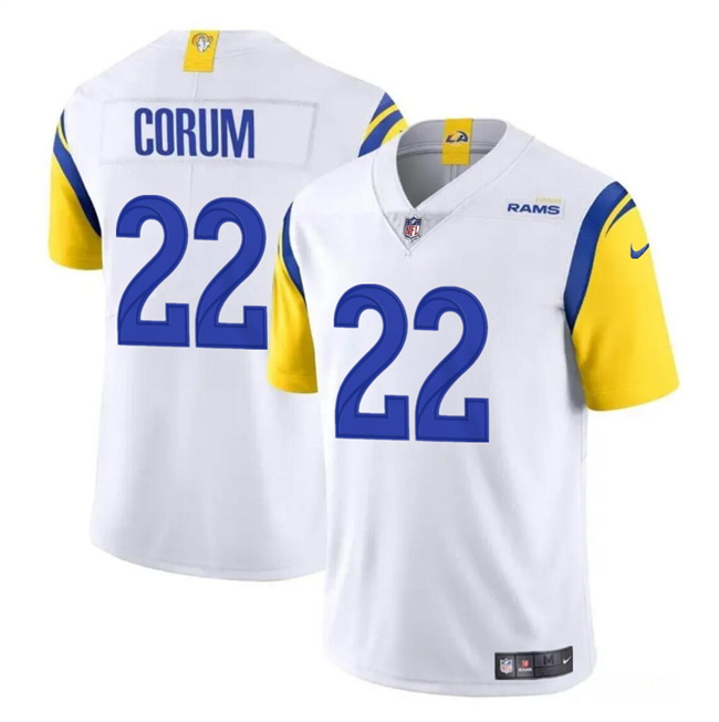 Personalized Men’s Los Angeles Rams #22 Blake Corum White 2024 Draft Untouchable Stitched Football Jersey