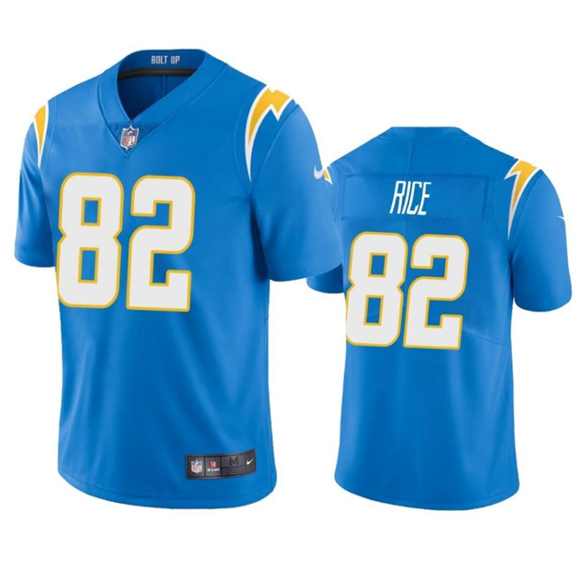 Personalized Men’s Los Angeles Chargers #82 Brenden Rice Light Blue 2024 Draft Limited Stitched Football Jersey