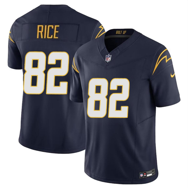Personalized Men’s Los Angeles Chargers #82 Brenden Rice Navy 2024 Draft F.U.S.E Limited Stitched Football Jersey