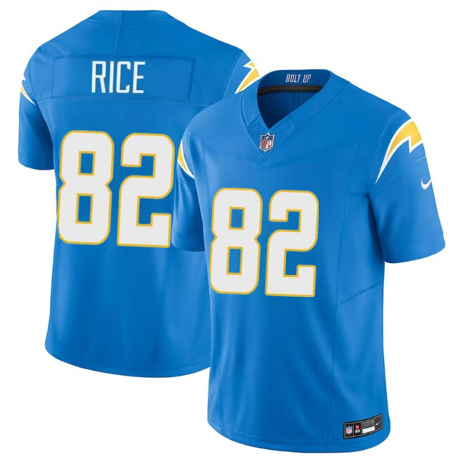 Personalized Men’s Los Angeles Chargers #82 Brenden Rice Light Blue 2024 Draft F.U.S.E Limited Stitched Football Jersey
