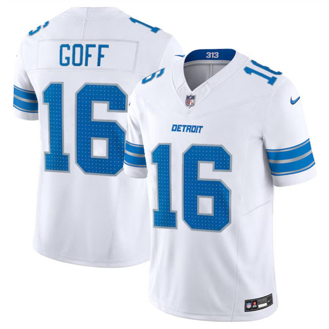 Personalized Men’s Detroit Lions #16 Jared Goff White 2024 F.U.S.E. Limited Stitched Jersey