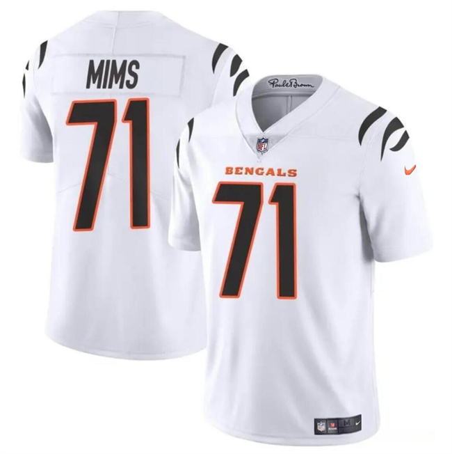 Personalized Men’s Cincinnati Bengals #71 Amarius Mims White 2024 Draft Untouchable Limited Stitched Jersey