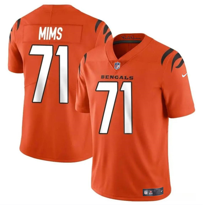 Personalized Men’s Cincinnati Bengals #71 Amarius Mims Orange 2024 Draft Untouchable Limited Stitched Jersey