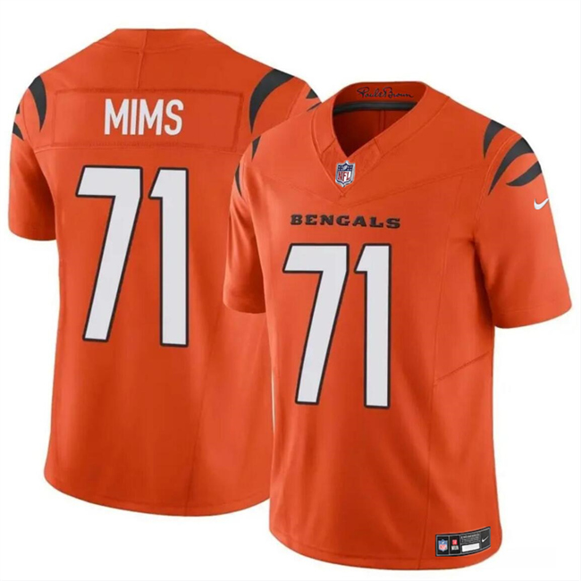 Personalized Men’s Cincinnati Bengals #71 Amarius Mims Orange 2024 Draft F.U.S.E Untouchable Limited Stitched Jersey