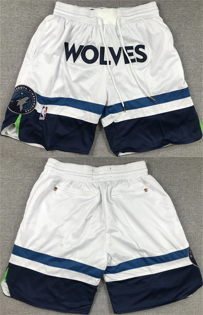 Personalized Men’s Minnesota Timberwolves White Mitchell & Ness Shorts (Run Small)