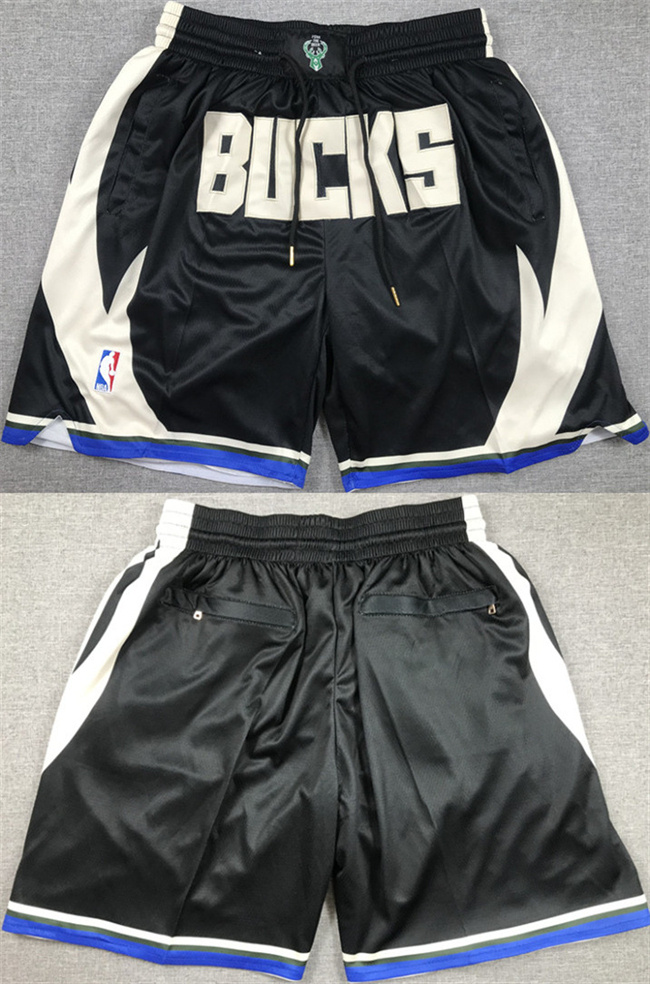 Personalized Men’s Milwaukee Bucks Black Shorts (Run Small)