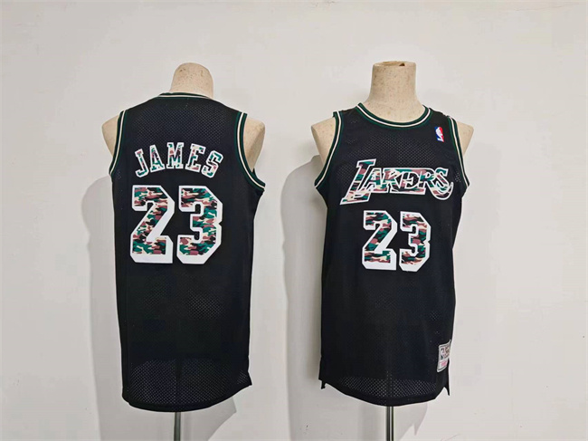 Personalized Men’s Los Angeles Lakers #23 LeBron James Black Throwback Basketball Jersey