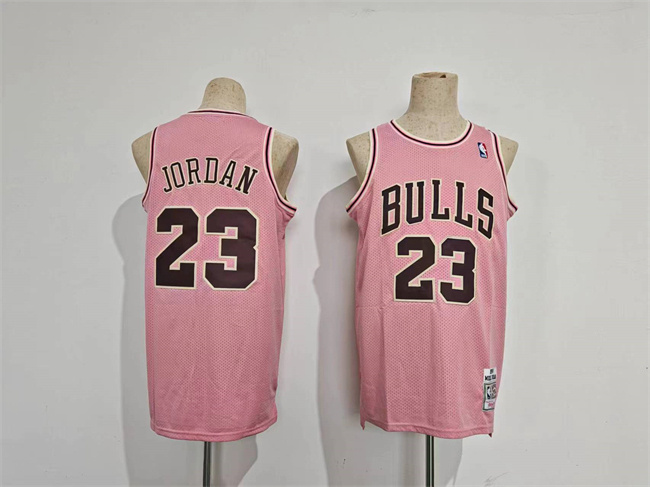 Personalized Men’s Chicago Bulls #23 Michael Jordan Pink Stitched Basketball Jersey