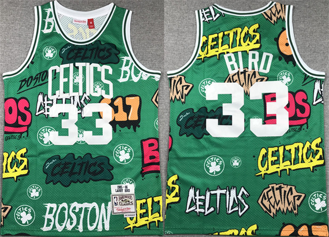 Personalized Men’s Boston Celtics #33 Larry Bird Green 1995-96 Throwback Stitched Jersey