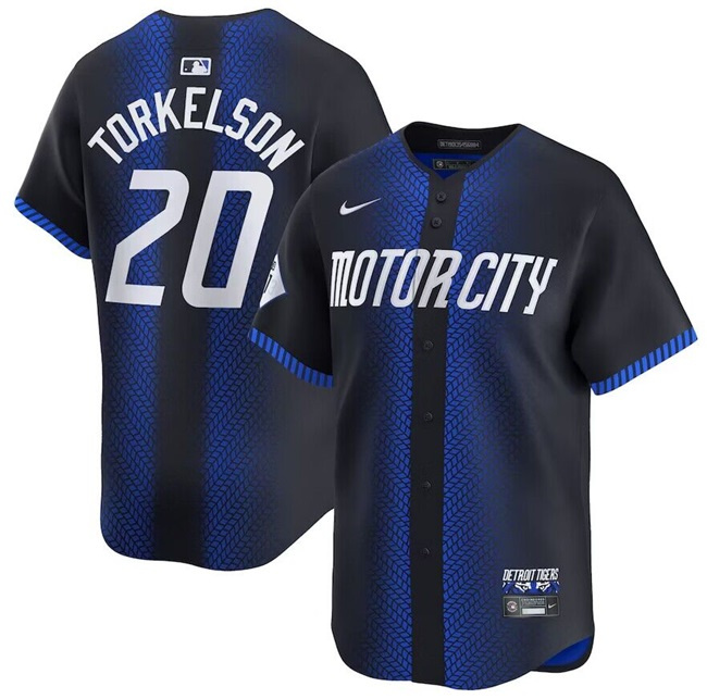 Personalized Men’s Detroit Tigers #20 Spencer Torkelson 2024 Navy City Connect Cool Base Limited Jersey